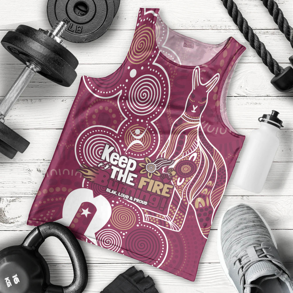 NAIDOC Week Men Tank Top QLD Maroons Kangaroo