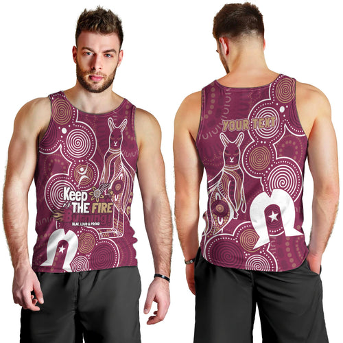 NAIDOC Week Men Tank Top QLD Maroons Kangaroo