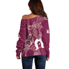 NAIDOC Week Off Shoulder Sweater QLD Maroons Kangaroo