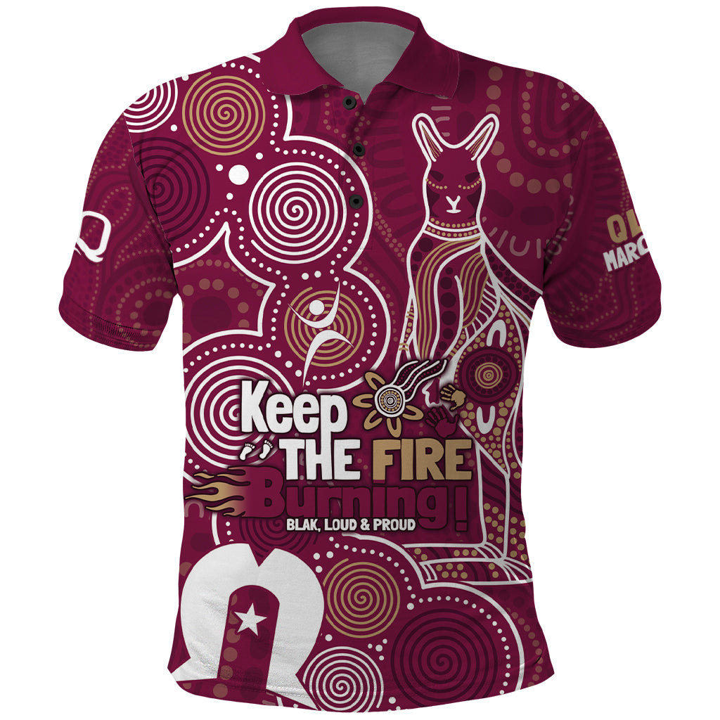 NAIDOC Week Polo Shirt QLD Maroons Kangaroo