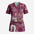 NAIDOC Week Scrub Top QLD Maroons Kangaroo - Aussie Hoodie