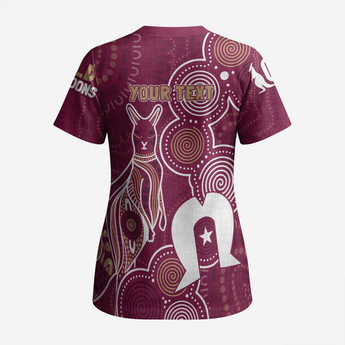 NAIDOC Week Scrub Top QLD Maroons Kangaroo - Aussie Hoodie