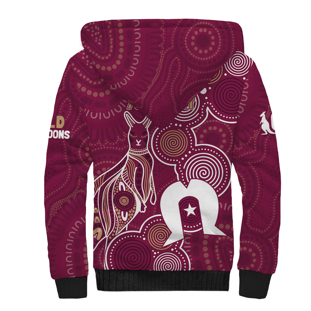 NAIDOC Week Sherpa Hoodie QLD Maroons Kangaroo