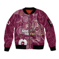 NAIDOC Week Sleeve Zip Bomber Jacket QLD Maroons Kangaroo
