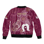 NAIDOC Week Sleeve Zip Bomber Jacket QLD Maroons Kangaroo
