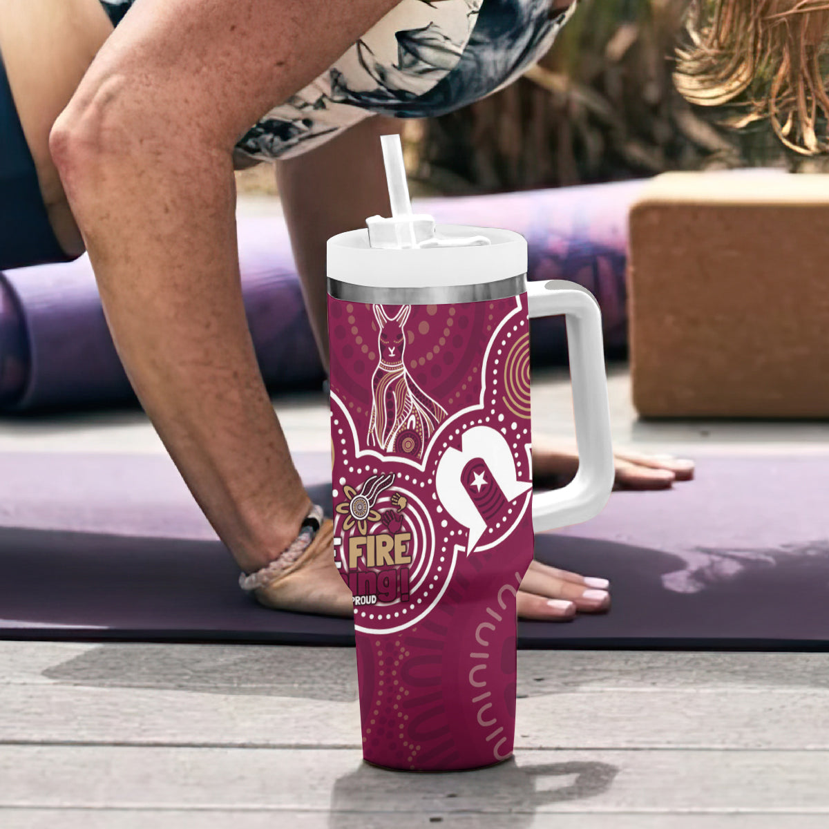 NAIDOC Week Tumbler With Handle QLD Maroons Kangaroo