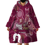NAIDOC Week Wearable Blanket Hoodie QLD Maroons Kangaroo