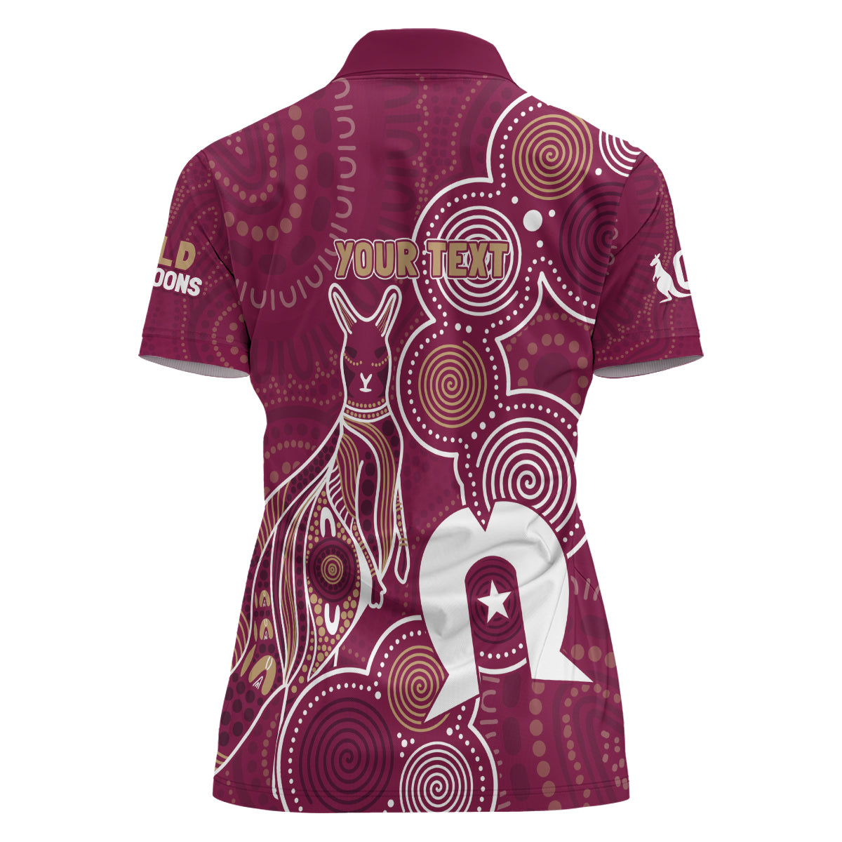 NAIDOC Week Women Polo Shirt QLD Maroons Kangaroo