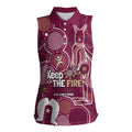 NAIDOC Week Women Sleeveless Polo Shirt QLD Maroons Kangaroo