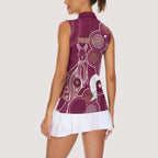 NAIDOC Week Women Sleeveless Polo Shirt QLD Maroons Kangaroo