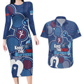 NAIDOC Week Couples Matching Long Sleeve Bodycon Dress and Hawaiian Shirt NSW Blues Platypus
