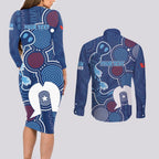 NAIDOC Week Couples Matching Long Sleeve Bodycon Dress and Long Sleeve Button Shirt NSW Blues Platypus