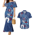 NAIDOC Week Couples Matching Mermaid Dress and Hawaiian Shirt NSW Blues Platypus