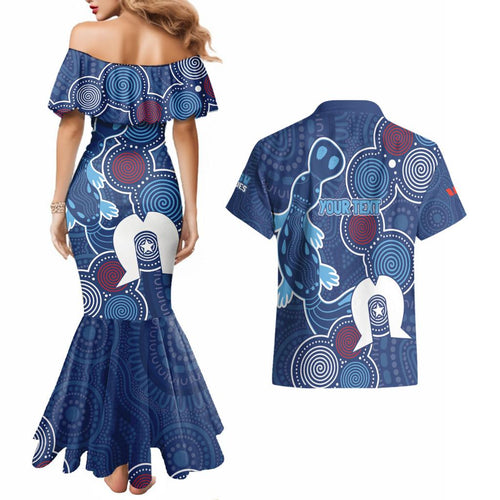 NAIDOC Week Couples Matching Mermaid Dress and Hawaiian Shirt NSW Blues Platypus