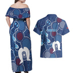 NAIDOC Week Couples Matching Off Shoulder Maxi Dress and Hawaiian Shirt NSW Blues Platypus