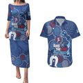 NAIDOC Week Couples Matching Puletasi and Hawaiian Shirt NSW Blues Platypus