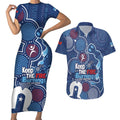 NAIDOC Week Couples Matching Short Sleeve Bodycon Dress and Hawaiian Shirt NSW Blues Platypus