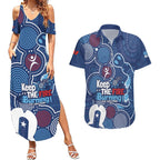 NAIDOC Week Couples Matching Summer Maxi Dress and Hawaiian Shirt NSW Blues Platypus