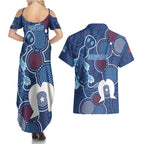 NAIDOC Week Couples Matching Summer Maxi Dress and Hawaiian Shirt NSW Blues Platypus