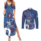 NAIDOC Week Couples Matching Summer Maxi Dress and Long Sleeve Button Shirt NSW Blues Platypus