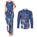 NAIDOC Week Couples Matching Tank Maxi Dress and Long Sleeve Button Shirt NSW Blues Platypus