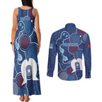 NAIDOC Week Couples Matching Tank Maxi Dress and Long Sleeve Button Shirt NSW Blues Platypus