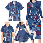 NAIDOC Week Family Matching Long Sleeve Bodycon Dress and Hawaiian Shirt NSW Blues Platypus