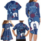 NAIDOC Week Family Matching Long Sleeve Bodycon Dress and Hawaiian Shirt NSW Blues Platypus