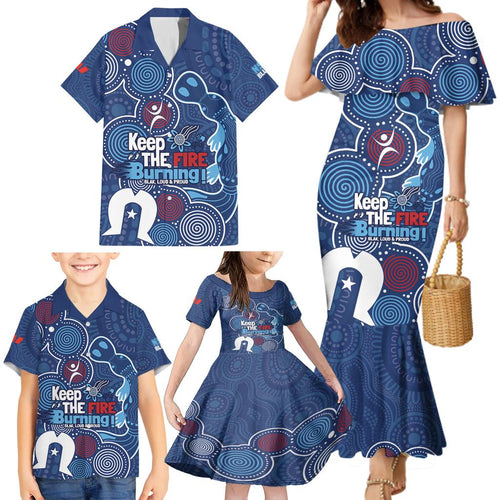 NAIDOC Week Family Matching Mermaid Dress and Hawaiian Shirt NSW Blues Platypus
