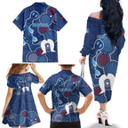 NAIDOC Week Family Matching Off The Shoulder Long Sleeve Dress and Hawaiian Shirt NSW Blues Platypus