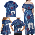 NAIDOC Week Family Matching Off Shoulder Maxi Dress and Hawaiian Shirt NSW Blues Platypus