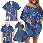 NAIDOC Week Family Matching Off Shoulder Short Dress and Hawaiian Shirt NSW Blues Platypus