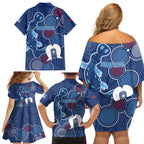 NAIDOC Week Family Matching Off Shoulder Short Dress and Hawaiian Shirt NSW Blues Platypus