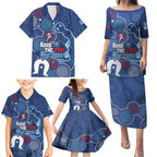 NAIDOC Week Family Matching Puletasi and Hawaiian Shirt NSW Blues Platypus