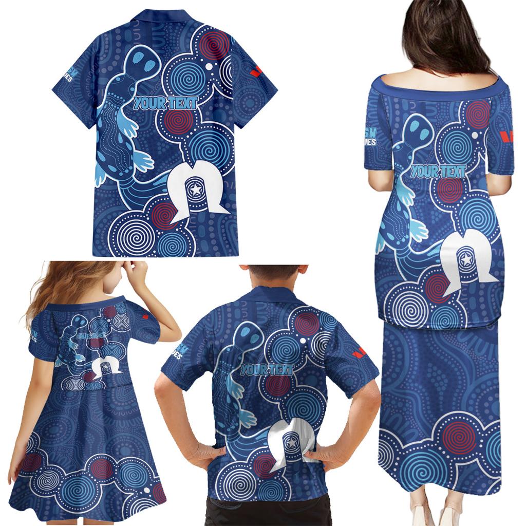 NAIDOC Week Family Matching Puletasi and Hawaiian Shirt NSW Blues Platypus
