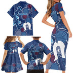 NAIDOC Week Family Matching Short Sleeve Bodycon Dress and Hawaiian Shirt NSW Blues Platypus