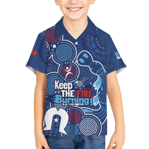 NAIDOC Week Family Matching Summer Maxi Dress and Hawaiian Shirt NSW Blues Platypus