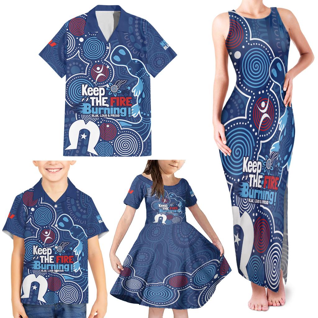 NAIDOC Week Family Matching Tank Maxi Dress and Hawaiian Shirt NSW Blues Platypus