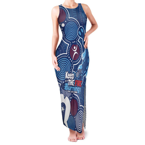 NAIDOC Week Family Matching Tank Maxi Dress and Hawaiian Shirt NSW Blues Platypus
