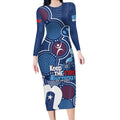 NAIDOC Week Long Sleeve Bodycon Dress NSW Blues Platypus