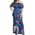 NAIDOC Week Off Shoulder Maxi Dress NSW Blues Platypus