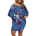 NAIDOC Week Off Shoulder Short Dress NSW Blues Platypus