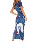 NAIDOC Week Short Sleeve Bodycon Dress NSW Blues Platypus