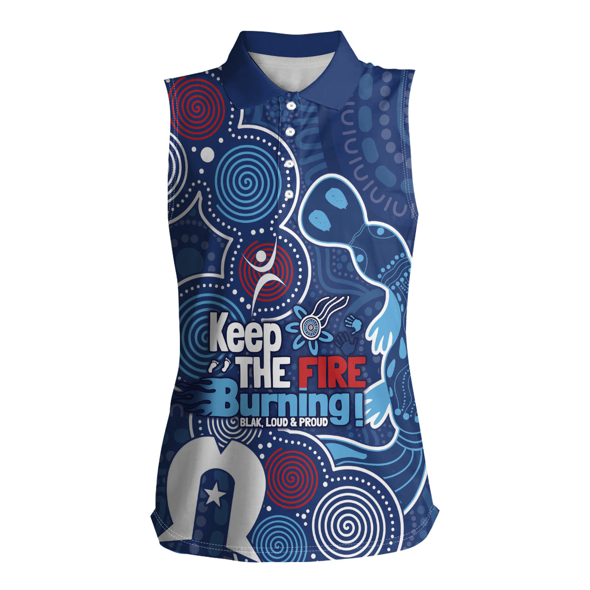 NAIDOC Week Women Sleeveless Polo Shirt NSW Blues Platypus