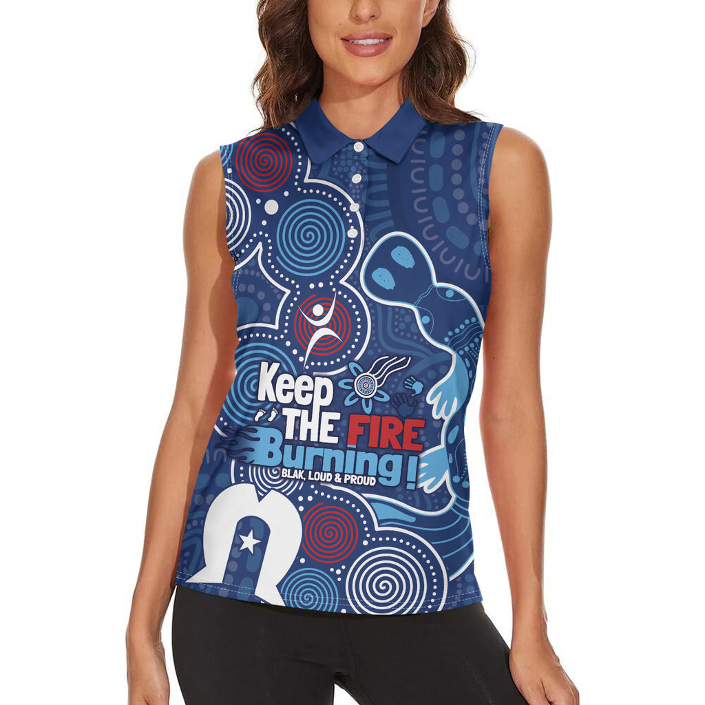 NAIDOC Week Women Sleeveless Polo Shirt NSW Blues Platypus