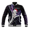 New Zealand Personalised Baseball Jacket Meri Kirihimete Kowhaiwhai Mix Paua Shell - Amethys