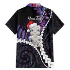 New Zealand Personalised Family Matching Mermaid Dress and Hawaiian Shirt Meri Kirihimete Kowhaiwhai Mix Paua Shell - Amethys