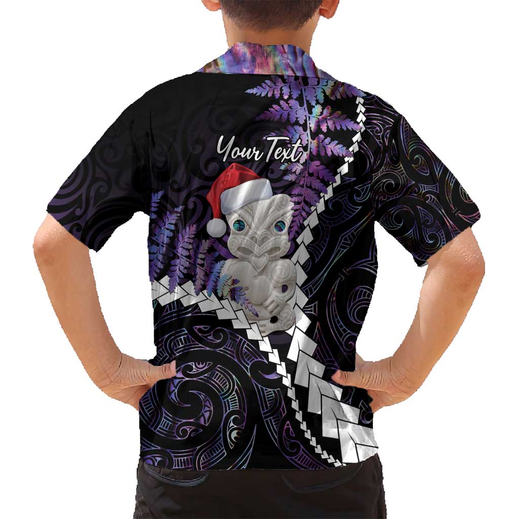 New Zealand Personalised Family Matching Tank Maxi Dress and Hawaiian Shirt Meri Kirihimete Kowhaiwhai Mix Paua Shell - Amethys