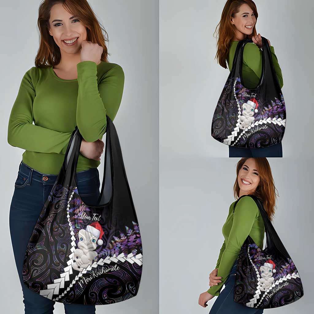 New Zealand Personalised Grocery Bag Meri Kirihimete Kowhaiwhai Mix Paua Shell - Amethys