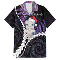 New Zealand Personalised Hawaiian Shirt Meri Kirihimete Kowhaiwhai Mix Paua Shell - Amethys